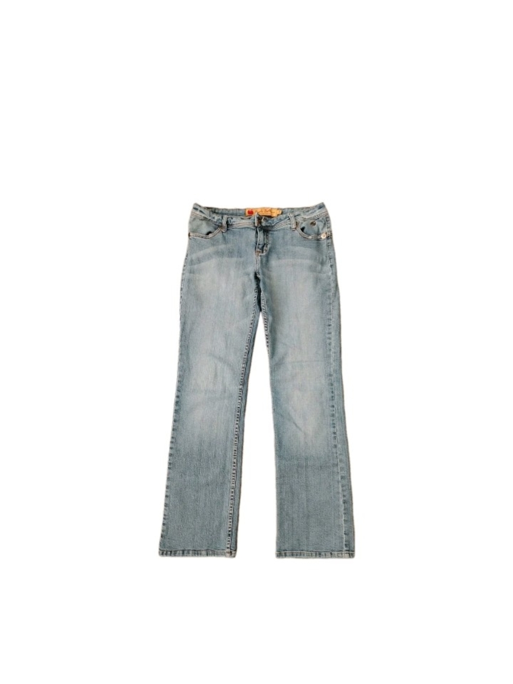 Apple Bottoms Jeans Medium Distressed Low Rise Stretch Women's SZ 7/8 Y2K